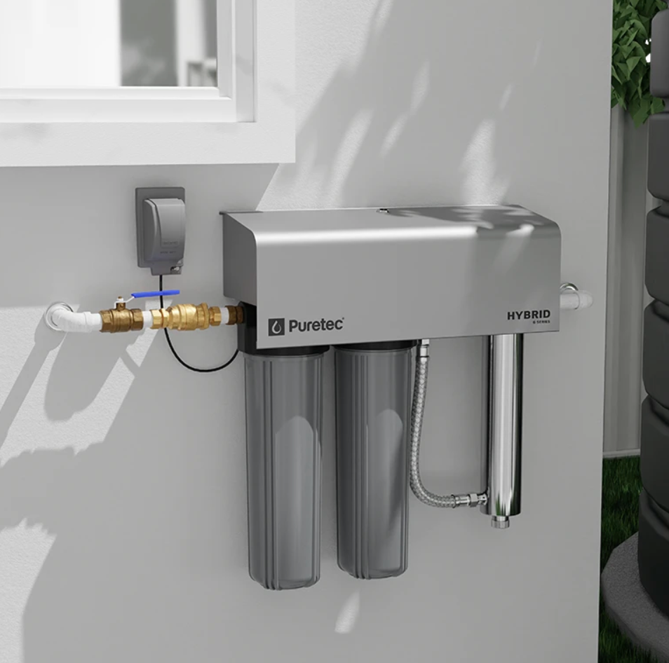 Dual rainwater filter system with Ultraviolet