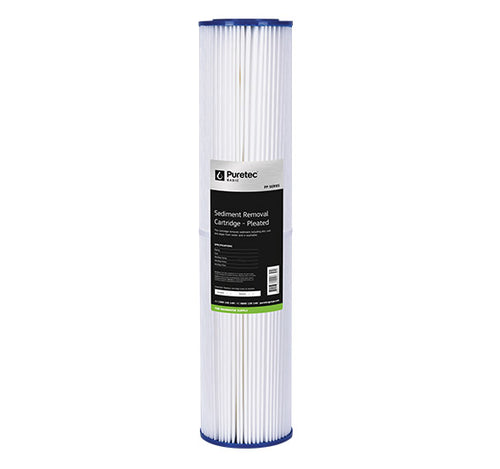 Pleated Sediment Large Diameter Cartridge, 20", 10 micron