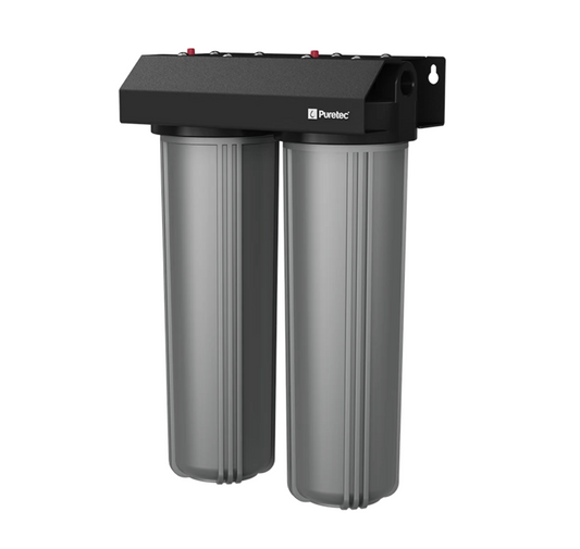 Dual stage, whole house rainwater filter