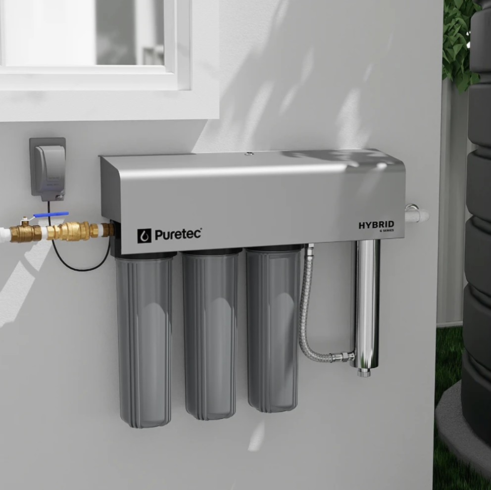 Triple rainwater filter system with Ultraviolet